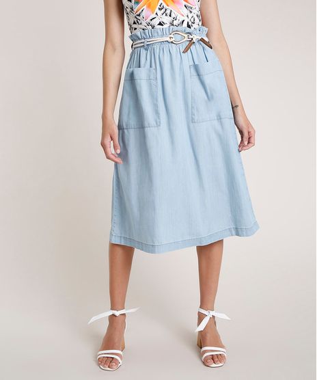 Saia-Jeans-Feminina-Agua-de-Coco-Midi-Clochard-com-Cinto-Azul-Claro-9809276-Azul_Claro_1