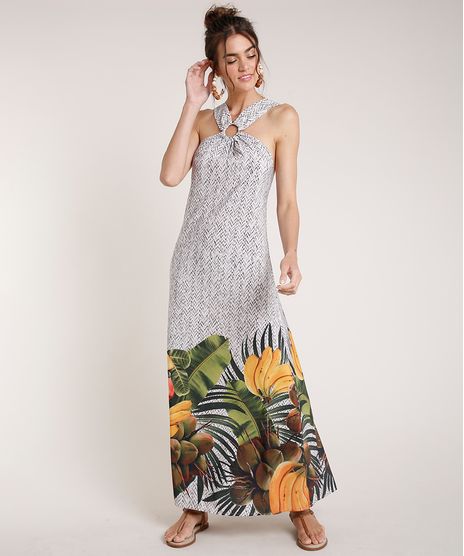 Vestido-Feminino-Agua-de-Coco-Longo-Halter-Neck-Estampado-Cesto-de-Frutas-Off-White-9677879-Off_White_1