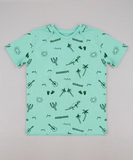 Camiseta-Infantil-Estampada-de-Cactos-e-Dinossauros-Manga-Curta-Verde-Claro-9736749-Verde_Claro_1