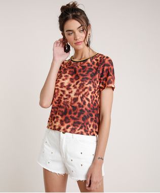 Blusa-Feminina-Agua-de-Coco-Tal-Mae-Tal-Filha-Estampada-Animal-Print-Onca-Manga-Curta-Decote-Redondo-Caramelo-9762776-Caramelo_1