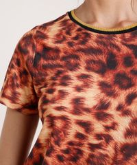 Blusa-Feminina-Agua-de-Coco-Tal-Mae-Tal-Filha-Estampada-Animal-Print-Onca-Manga-Curta-Decote-Redondo-Caramelo-9762776-Caramelo_4