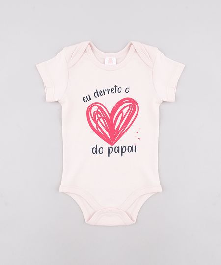Body-Infantil--Coracao-do-Papai--Manga-Curta-Rosa-Claro-9602184-Rosa_Claro_1