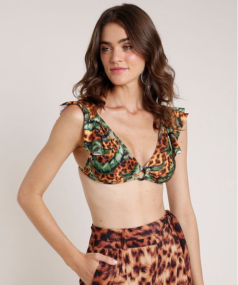 Biquini-Top-Agua-de-Coco-Triangulo-Estampado-Bananeira-Animal-Print-Onca-com-Bojo-e-Babado-Protecao-UV50--Caramelo-9718436-Caramelo_1