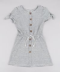 Vestido-Infantil-em-Moletom-Listrado-com-Laco-Manga-Curta-Off-White-9748635-Off_White_1
