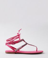Rasteira-Feminina-Oneself-em-Suede-com-Tachas-e-Amarracao-Pink-9718707-Pink_1