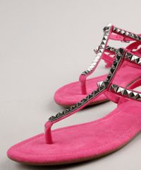 Rasteira-Feminina-Oneself-em-Suede-com-Tachas-e-Amarracao-Pink-9718707-Pink_2