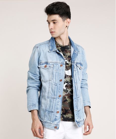 jaqueta jeans masculina trucker