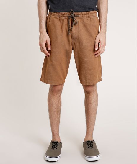 Bermuda-de-Sarja-Masculina-com-Cordao-Marrom-9767163-Marrom_1