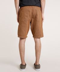 Bermuda-de-Sarja-Masculina-com-Cordao-Marrom-9767163-Marrom_4