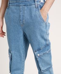 Macacao-Jeans-Masculino-Jogger-Skinny-Cargo-Azul-Claro-9757287-Azul_Claro_4 Macacao-Jeans-Masculino-Jogger-Skinny-Cargo-Azul-Claro-9757287-Azul_Claro_4