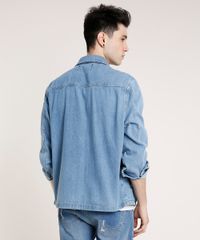 Camisa-Jeans-Masculina-Comfort-com-Bolsos-Manga-Longa-Azul-Medio-9773894-Azul_Medio_2