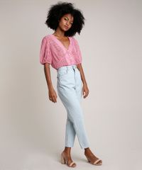 Blusa-Feminina-Mindset-Estampada-Xadrez-Vichy-Manga-Bufante-Decote-V-Rosa-9847433-Rosa_3