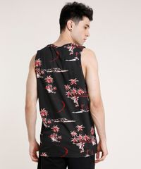 Regata-Masculina-Estampada-Tropical-Esqueleto-com-Bolso-Gola-Careca-Preta-9757276-Preto_2