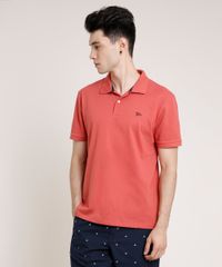 Polo-Masculina-Basica-Comfort-em-Piquet-Manga-Curta-Coral-9725324-Coral_1