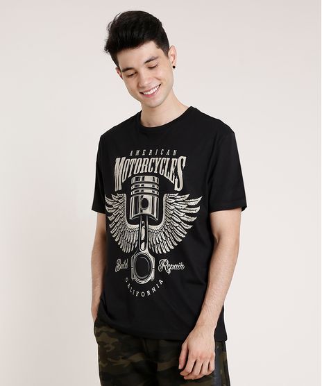 Camiseta-Masculina--American-Motorcycles--Manga-Curta-Gola-Careca-Preta-9677237-Preto_1