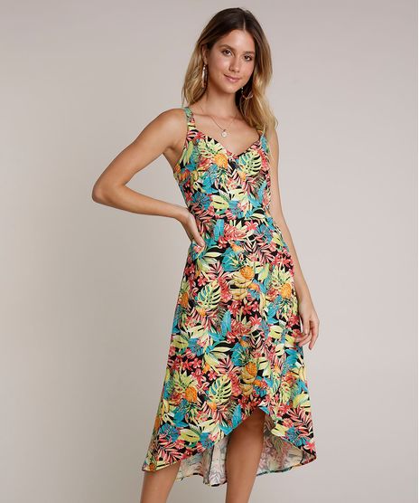 Vestido-Feminino-Midi-em-Linho-Estampado-Natureza-com-Transpasse-e-Vazado-Alcas-Medias-Preto-9640595-Preto_1