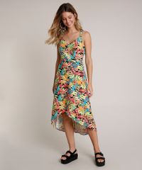 Vestido-Feminino-Midi-em-Linho-Estampado-Natureza-com-Transpasse-e-Vazado-Alcas-Medias-Preto-9640595-Preto_3