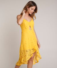 Vestido-Feminino-em-Renda-Midi-Mullet-com-Babado-Alcas-Finas-Amarelo-9622999-Amarelo_1