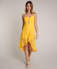 Vestido-Feminino-em-Renda-Midi-Mullet-com-Babado-Alcas-Finas-Amarelo-9622999-Amarelo_3