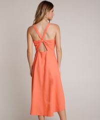 Vestido-Feminino-Midi-em-Linho-com-Transpasse-e-Vazado-Alcas-Medias-Coral-9640596-Coral_2