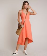 Vestido-Feminino-Midi-em-Linho-com-Transpasse-e-Vazado-Alcas-Medias-Coral-9640596-Coral_3