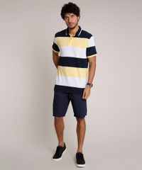 Polo-Masculina-Comfort-Fit-Listrada-em-Piquet-Manga-Curta-Amarela-9727302-Amarelo_3