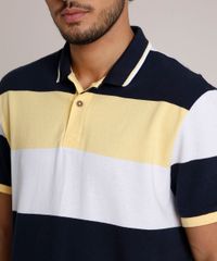 Polo-Masculina-Comfort-Fit-Listrada-em-Piquet-Manga-Curta-Amarela-9727302-Amarelo_4