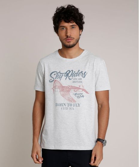 Camiseta-Masculina--Sky-Riders--Manga-Curta-Gola-Careca-Cinza-Mescla-Claro-9771650-Cinza_Mescla_Claro_1