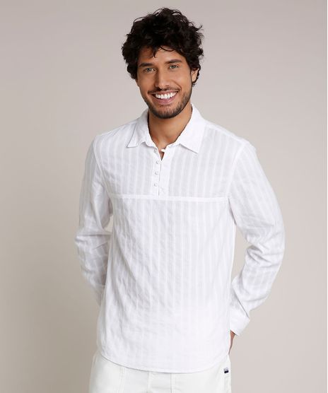 Bata-Masculina-Comfort-Texturizada-com-Botoes-Manga-Longa-Off-White-9642353-Off_White_1