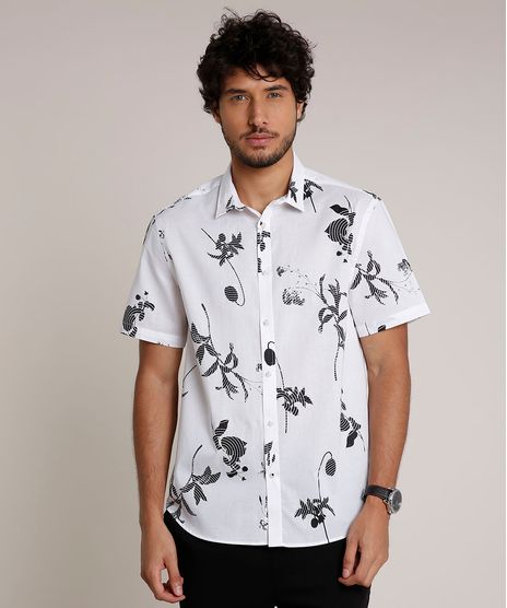 Camisa-Masculina-Relaxed-Estampada-de-Folhagem-Manga-Curta-Branca-9657164-Branco_1