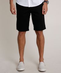 Bermuda-de-Sarja-Masculina-Reta-Alfaiatada-Preta-9778723-Preto_1