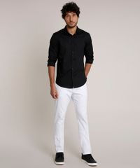 Camisa-Masculina-Slim-com-Vivo-Contrastante-Manga-Longa-Preta-9657163-Preto_3