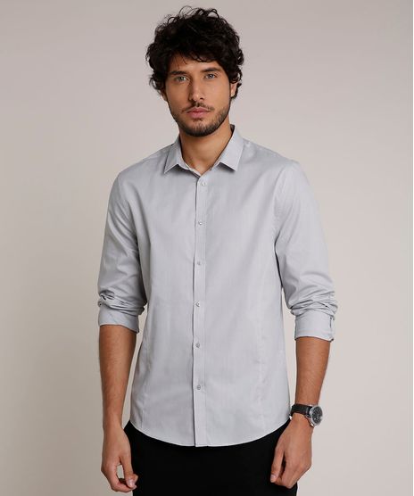 Camisa-Masculina-Slim-com-Vivo-Contrastante-Manga-Longa-Cinza-9657163-Cinza_1