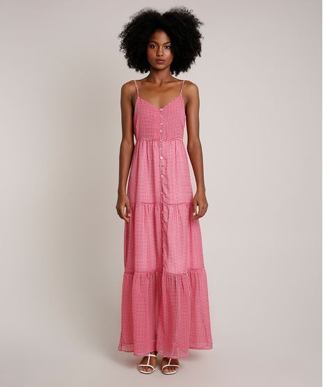Vestido-Feminino-Mindset-Longo-Estampado-Xadrez-Vichy-Alcas-Finas-Rosa-9847434-Rosa_1