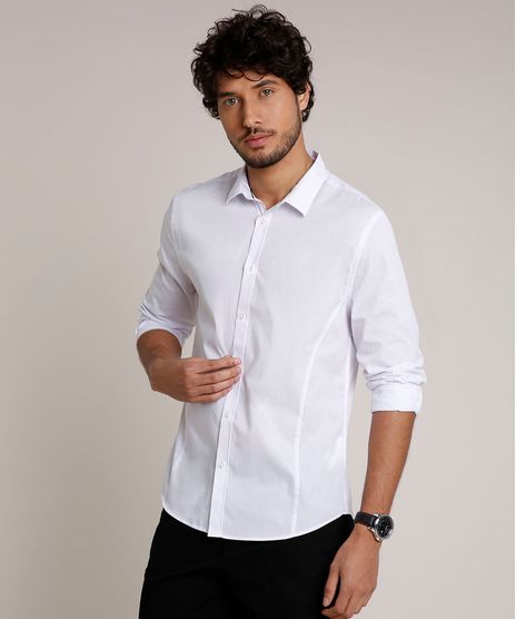 Camisa-Masculina-Slim-com-Vivo-Contrastante-Manga-Longa-Branca-9657163-Branco_1
