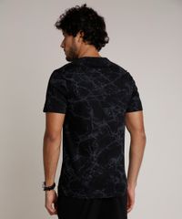 Camiseta-Masculina-Slim-Fit-Estampada-Marmorizada-com-Bolso-Manga-Curta-Gola-Careca-Preta-9739545-Preto_2