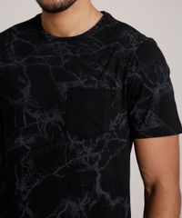 Camiseta-Masculina-Slim-Fit-Estampada-Marmorizada-com-Bolso-Manga-Curta-Gola-Careca-Preta-9739545-Preto_4