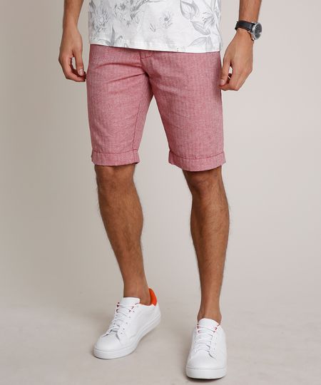 Bermuda-Masculina-Slim-Alfaiatada-com-Cinto-Vermelha-9752449-Vermelho_1