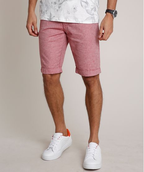 Bermuda-Masculina-Slim-Alfaiatada-com-Cinto-Vermelha-9752449-Vermelho_1