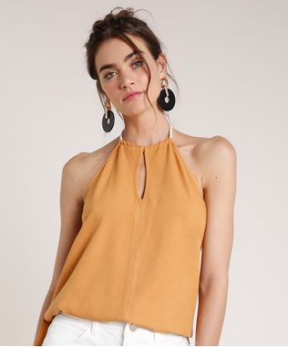 Blusa-Feminina-Agua-de-Coco-Frente-Unica-com-Corda-Mostarda-9809279-Mostarda_1