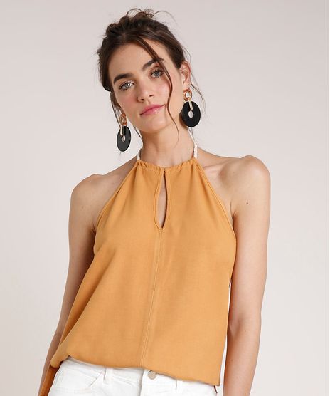 Blusa-Feminina-Agua-de-Coco-Frente-Unica-com-Corda-Mostarda-9809279-Mostarda_1