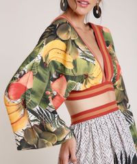 Blusa-Feminina-Agua-de-Coco-Tal-Mae-Tal-Filha-Cropped-Estampada-Cesto-de-Frutas-Manga-7-8-Decote-V-Verde-Escuro-9681134-Verde_Escuro_4