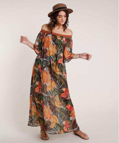 Vestido-Saida-de-Praia-Agua-de-Coco-Longo-Ombro-a-Ombro-Estampado-Cesto-de-Frutas-Manga-3-4-Verde-9720864-Verde_1