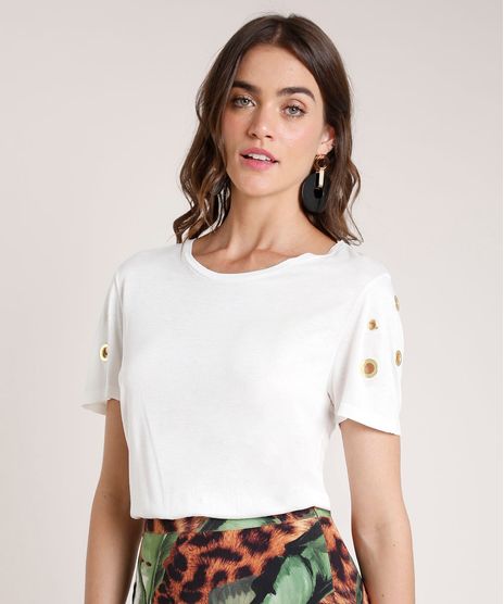 Blusa-Feminina-Agua-de-Coco-com-Ilhos-Manga-Curta-Decote-Redondo-Off-White-9762774-Off_White_1