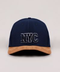Bone-Masculino-Aba-Curva-com-Suede-e-Bordado--NYC--Azul-Marinho-9769589-Azul_Marinho_1
