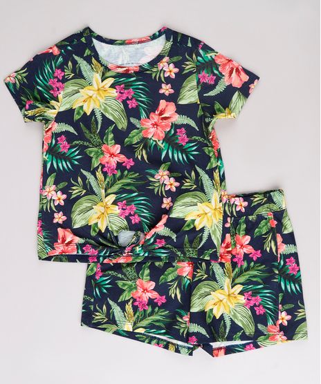 Conjunto-Infantil-Estampado-Tropical-de-Blusa-Manga-Curta---Short--Azul-Marinho-9762702-Azul_Marinho_1