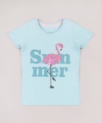 Blusa-Infantil-Flamingo-com-Paete-Manga-Curta-Verde-Agua-9744610-Verde_Agua_1