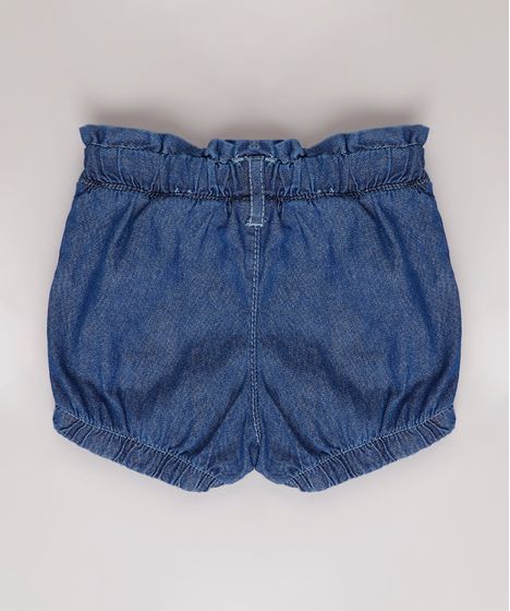 short jeans com babado