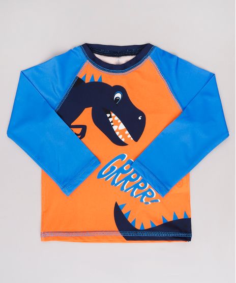 Blusa-de-Praia-Infantil-Dinossauro-Raglan-Manga-Longa-Laranja-9744167-Laranja_1