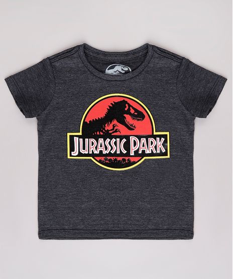 Camiseta-Infantil-Jurassic-Park-Manga-Curta--Cinza-Mescla-Escuro-9618715-Cinza_Mescla_Escuro_1